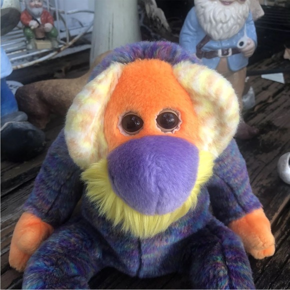 Ty Beanie Buddies Bananas Orangutan 14" Purple Plush Stuffed Animal Vintage 2000 - Picture 2 of 8